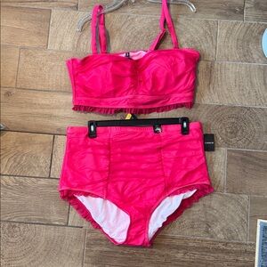 torrid Neon Pink High-Waist Two-Piece Swimsuit